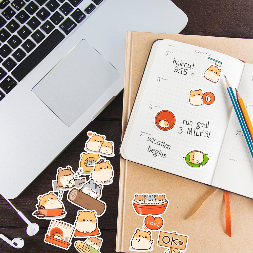 Chunky Hamster Journaling Stickers