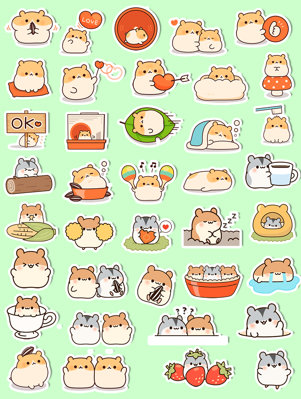 Chunky Hamster Journaling Stickers