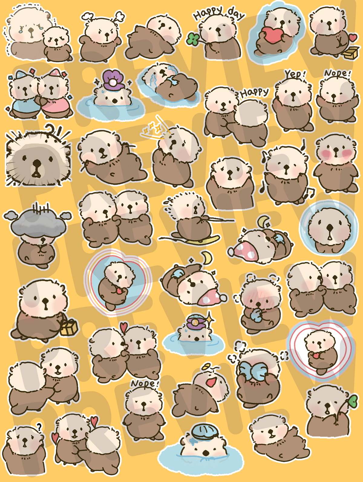 Fluffy Otter Journaling Stickers