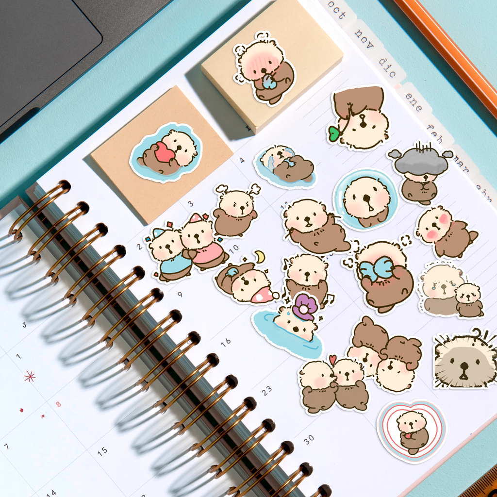 Fluffy Otter Journaling Stickers