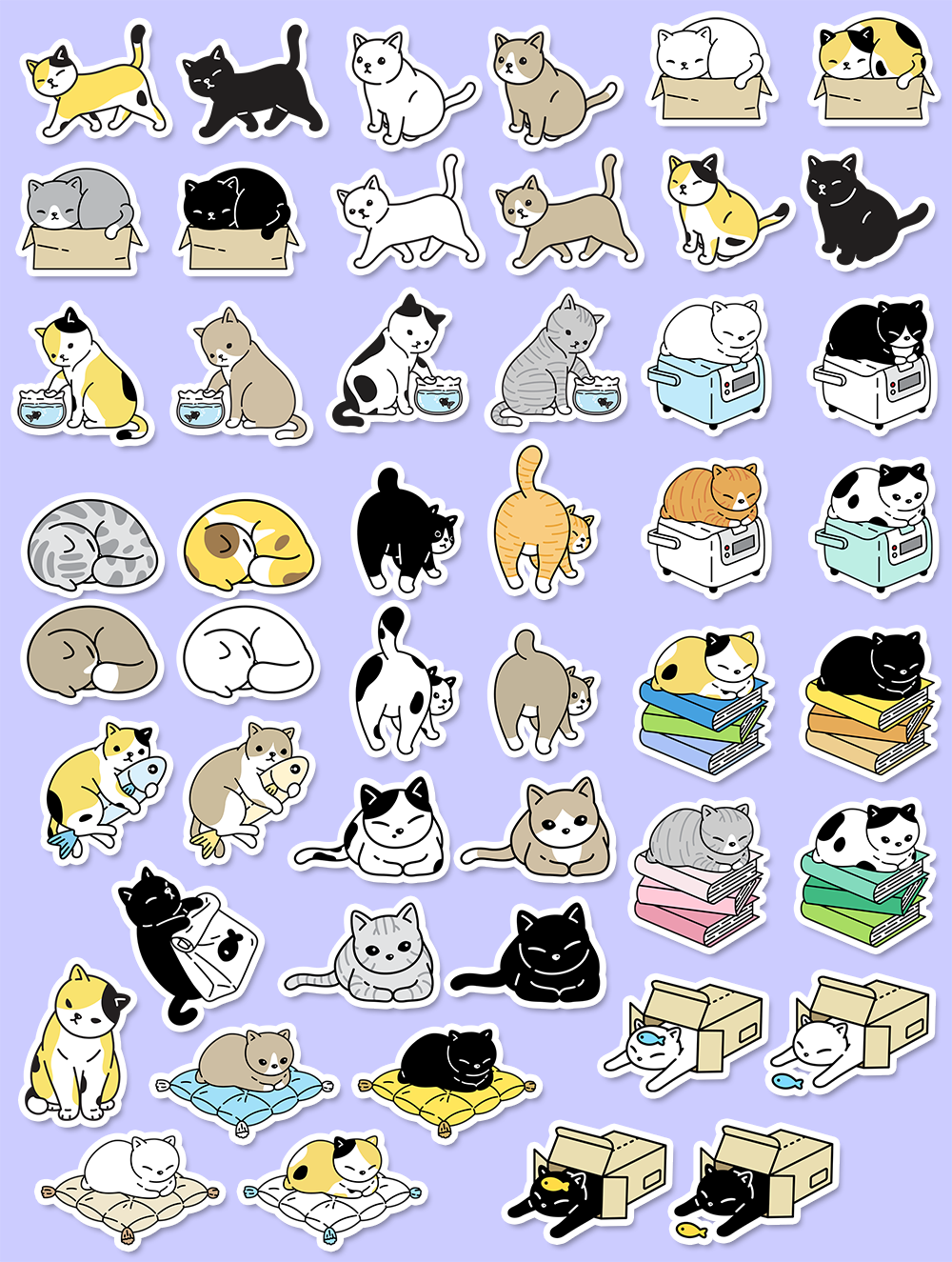 Cozy Cats at Home Journaling Stickers