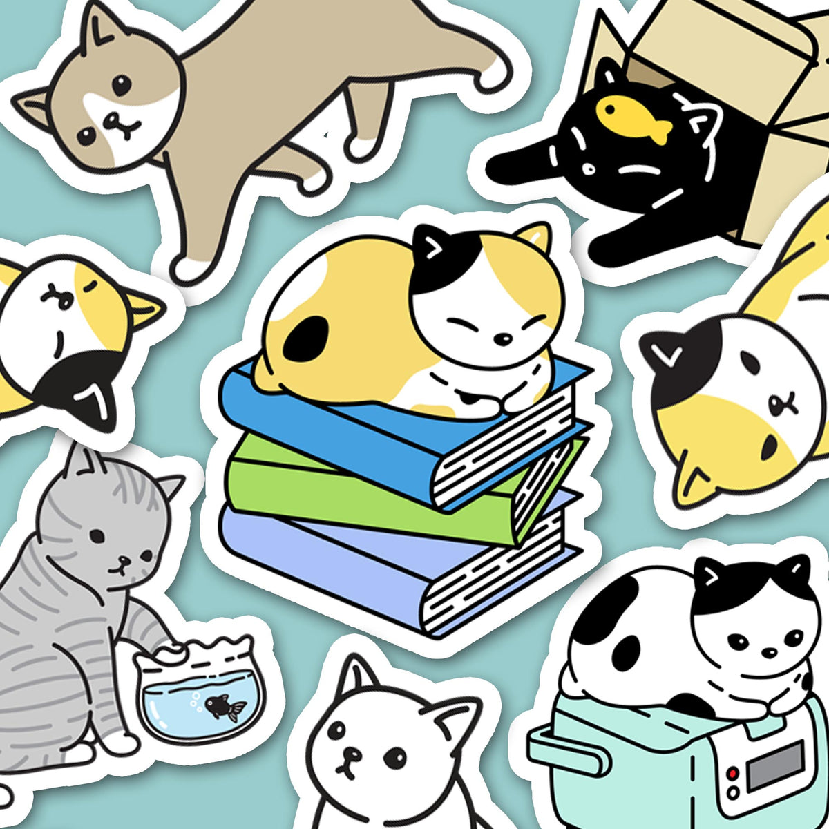 Cozy Cats at Home Journaling Stickers