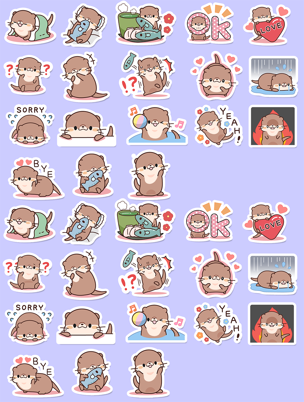 Baby Otter Journaling Stickers