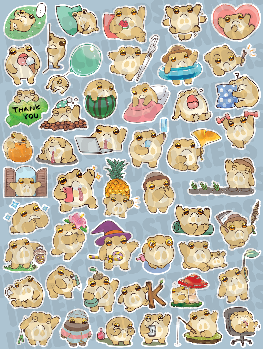 Grumpy Rainfrog Journaling Stickers