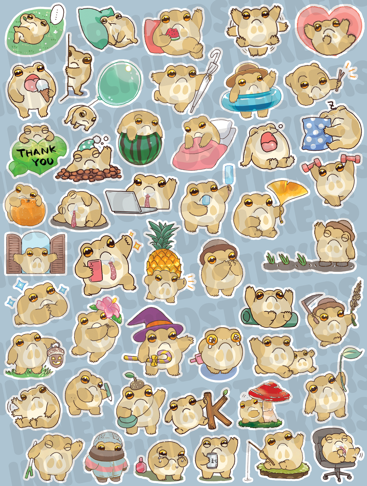 Grumpy Rainfrog Journaling Stickers