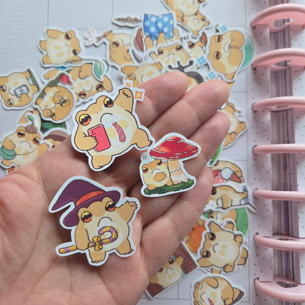 Grumpy Rainfrog Journaling Stickers
