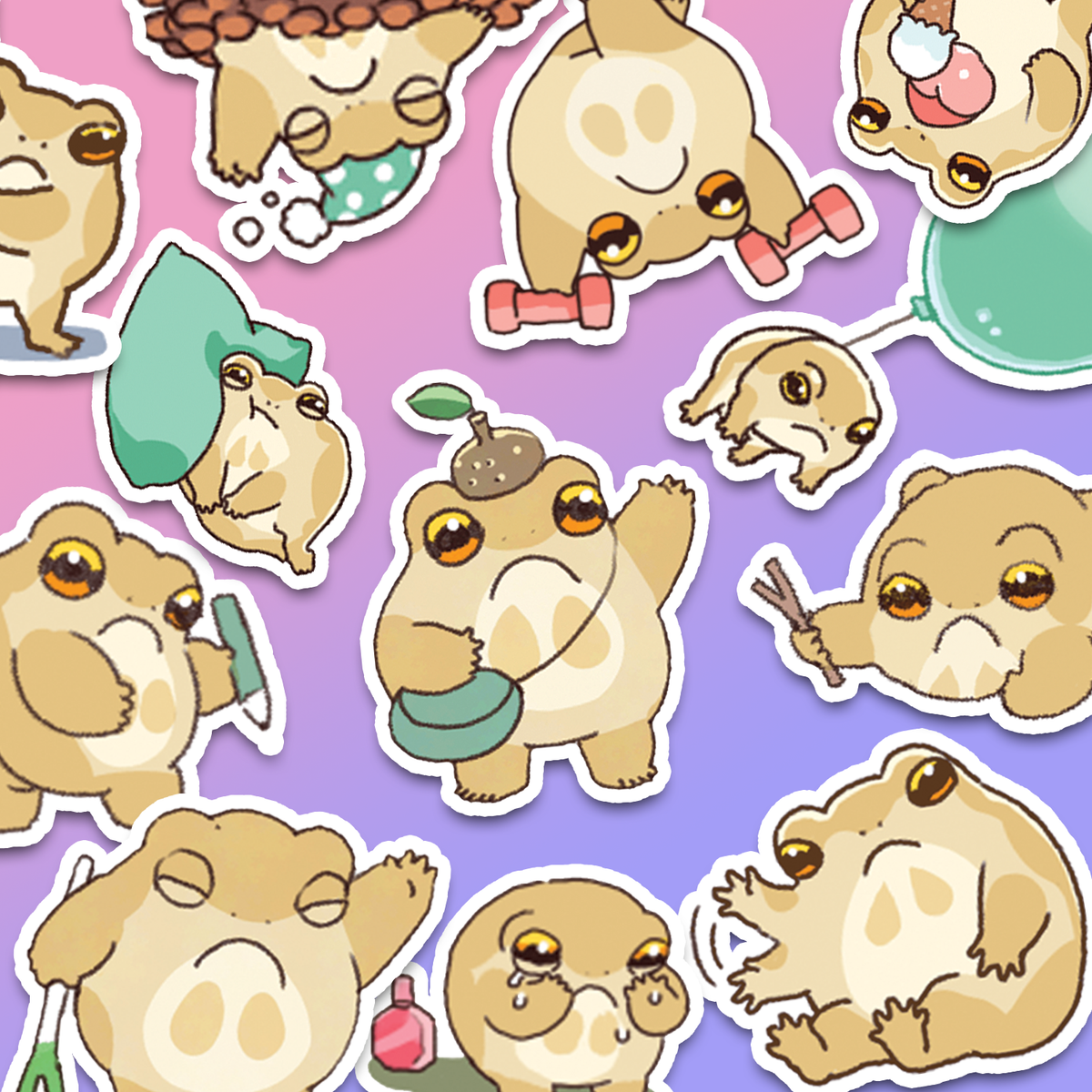 Grumpy Rainfrog Journaling Stickers
