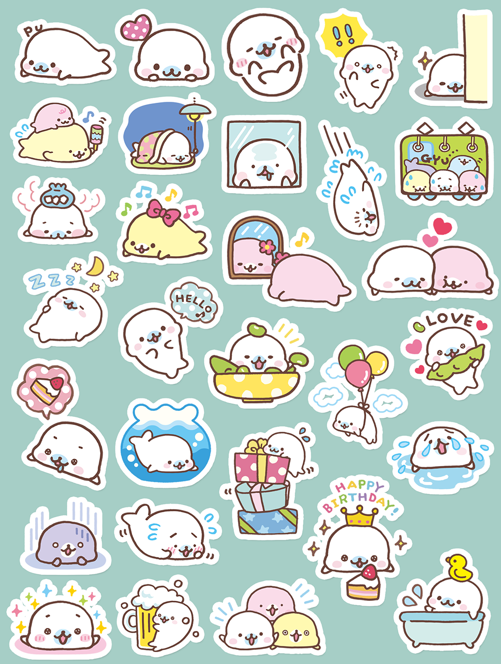 Baby Seal Journaling Stickers