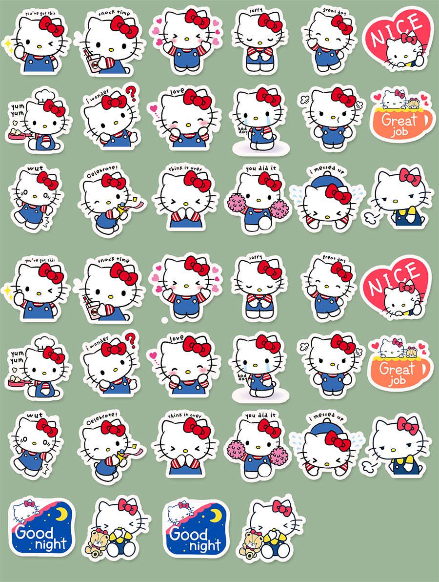 Classic Hello Kitty Journaling Stickers