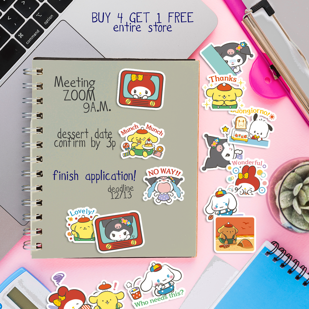 Baby Sanrio Journaling Stickers