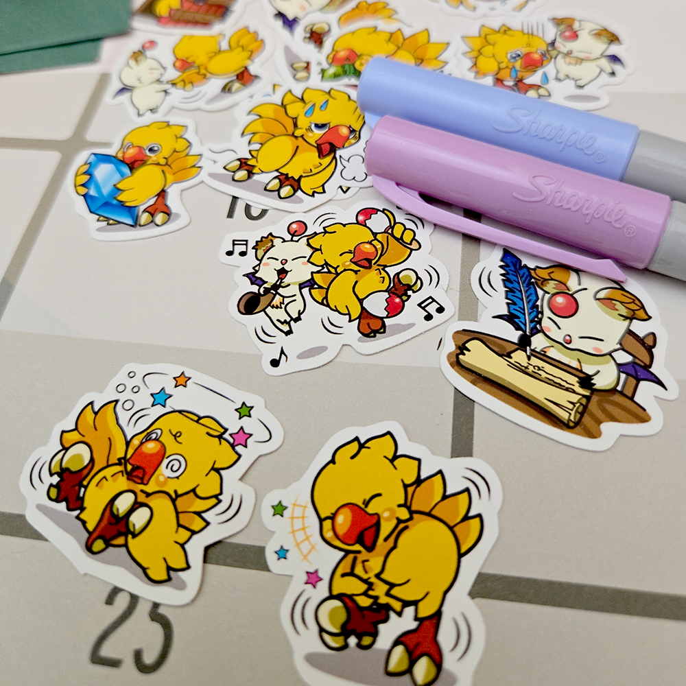 Chocobo and Moogle Journaling Stickers