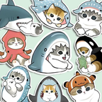 Shark Cat Journaling Stickers