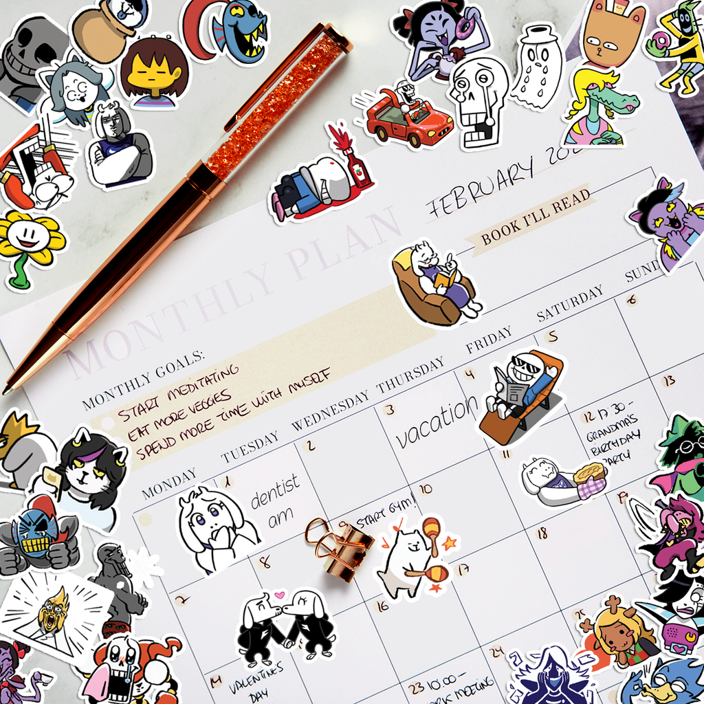 Undertale and Deltarune Journaling Stickers
