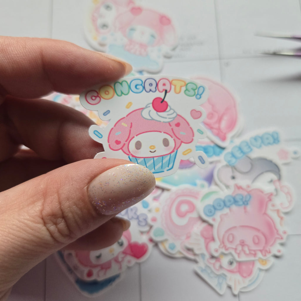 My Melody 50th Anniversary Journaling Stickers