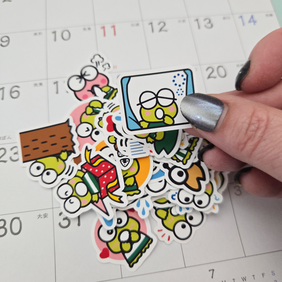 Daily Keroppi Journaling Stickers