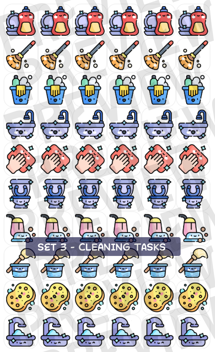 Household Tasks Stickers Choose Your Set