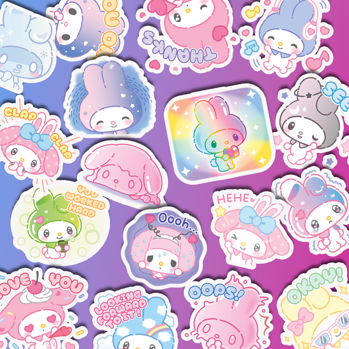 My Melody 50th Anniversary Journaling Stickers