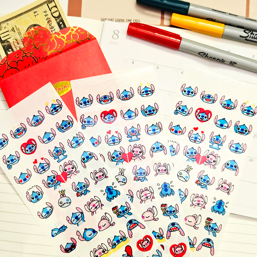 Stitch and Angel Emote Stickers
