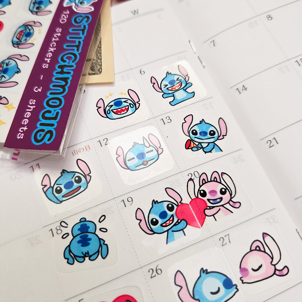 Stitch and Angel Emote Stickers