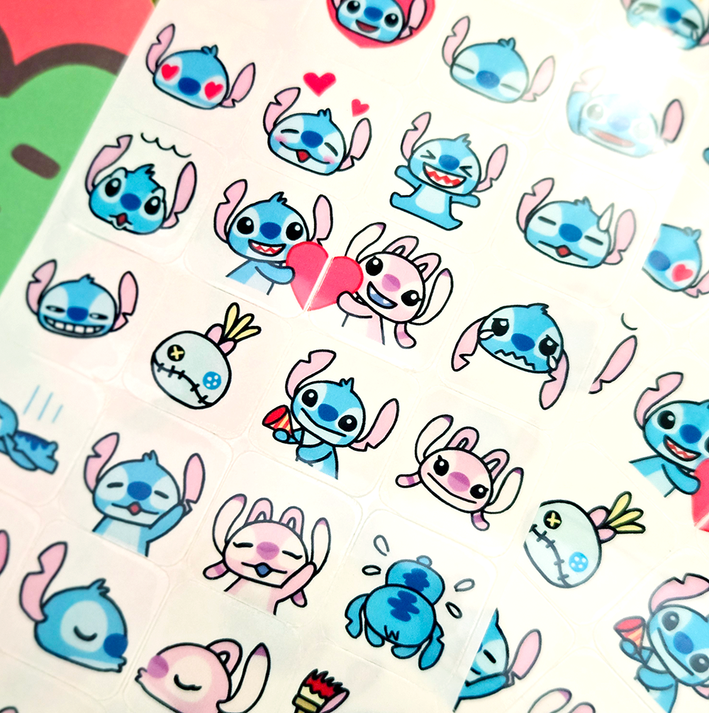 Stitch and Angel Emote Stickers