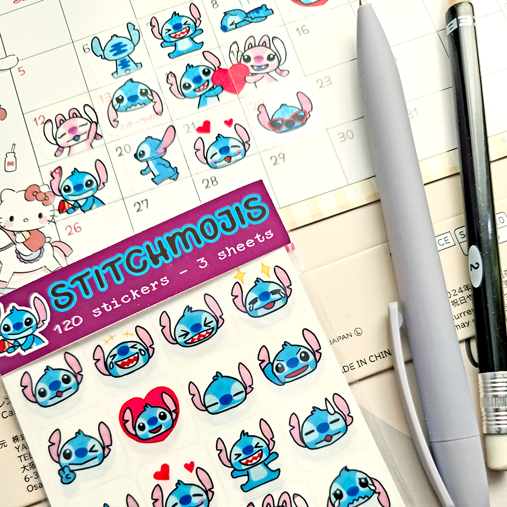Stitch and Angel Emote Stickers