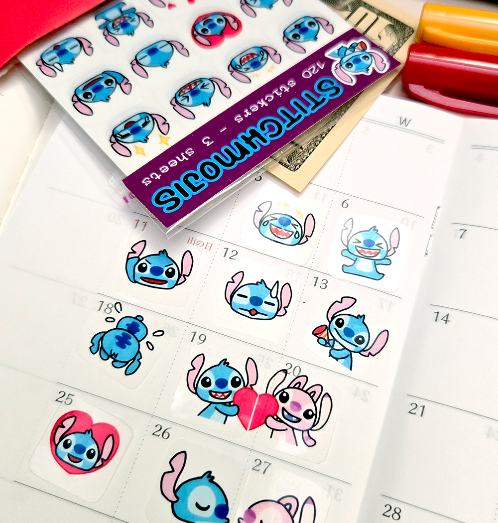 Stitch and Angel Emote Stickers
