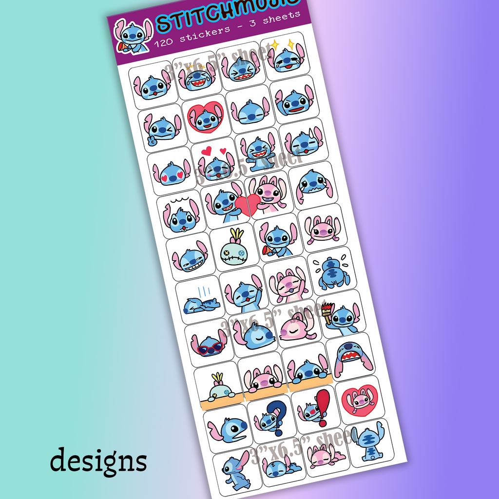 Stitch and Angel Emote Stickers