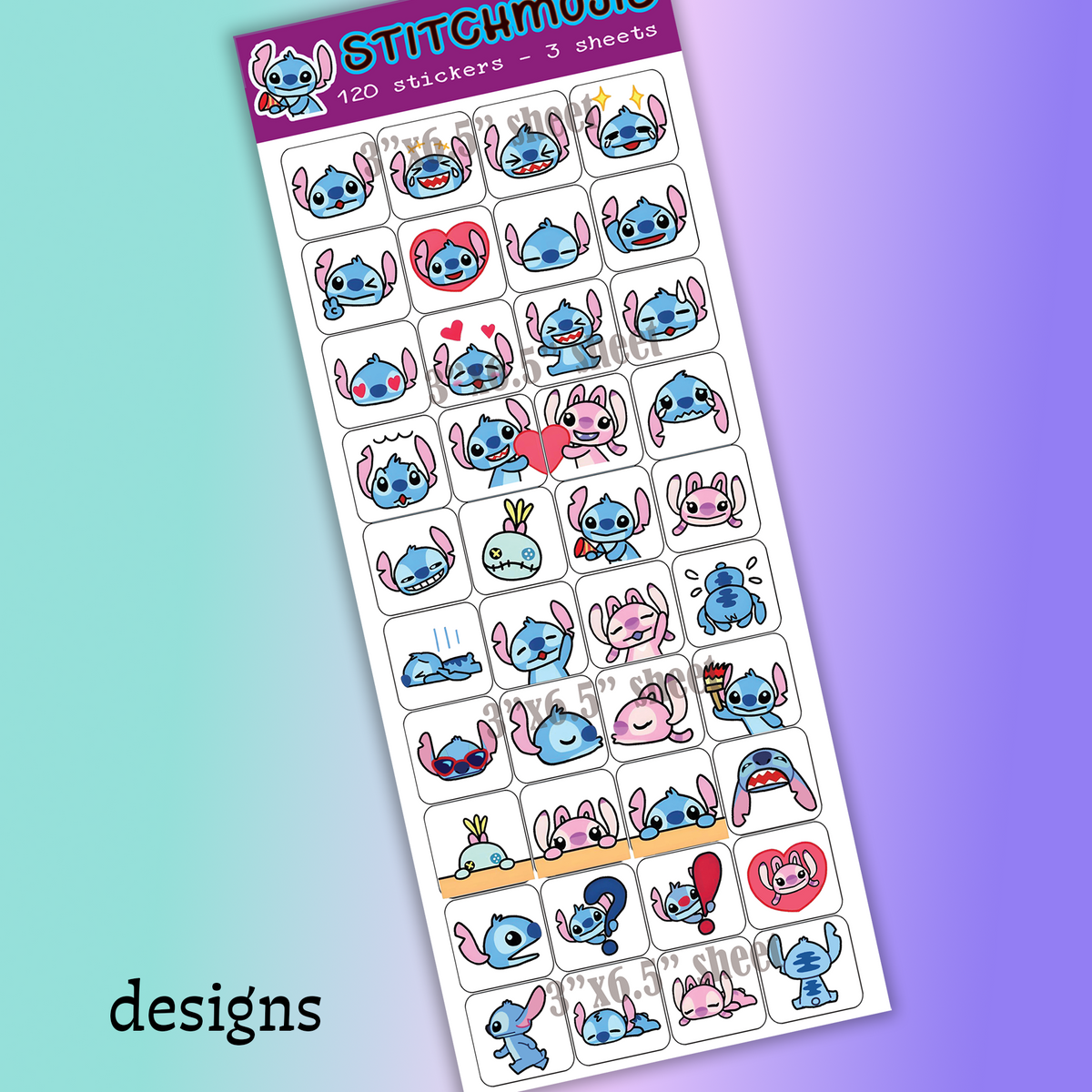 Stitch and Angel Emote Stickers