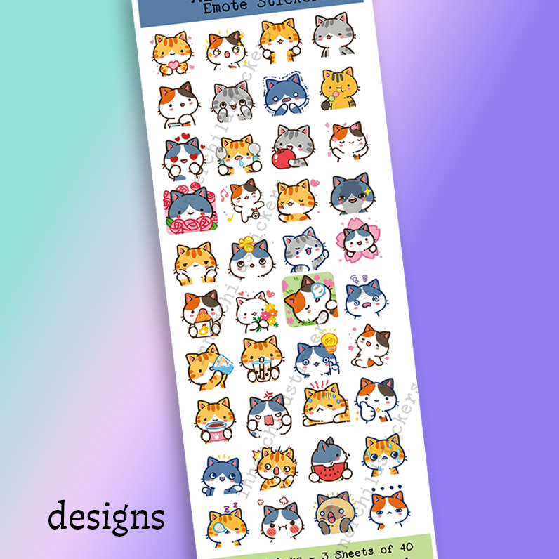 MinMin Kitten Emote Stickers