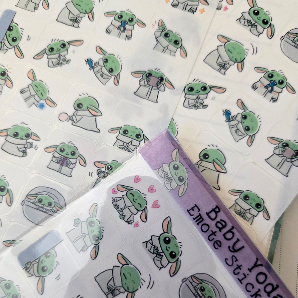 Baby Yoda Grogu Emote Stickers