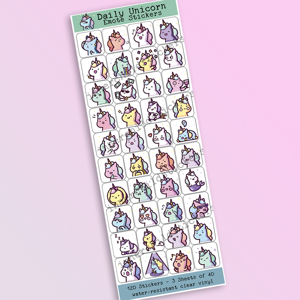 Sparkly Unicorns Emote Stickers