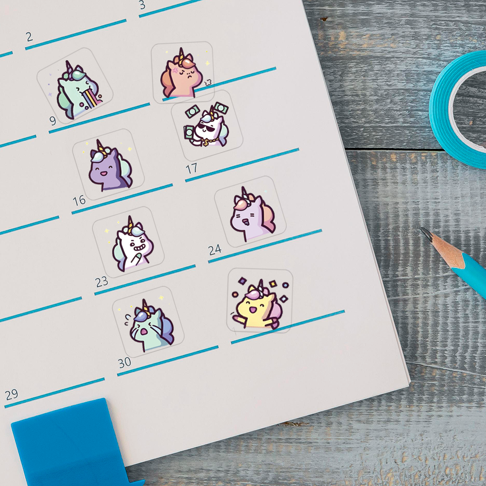 Sparkly Unicorns Emote Stickers
