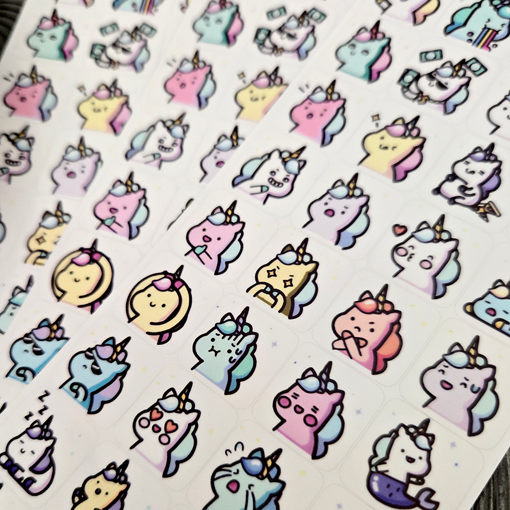 Sparkly Unicorns Emote Stickers