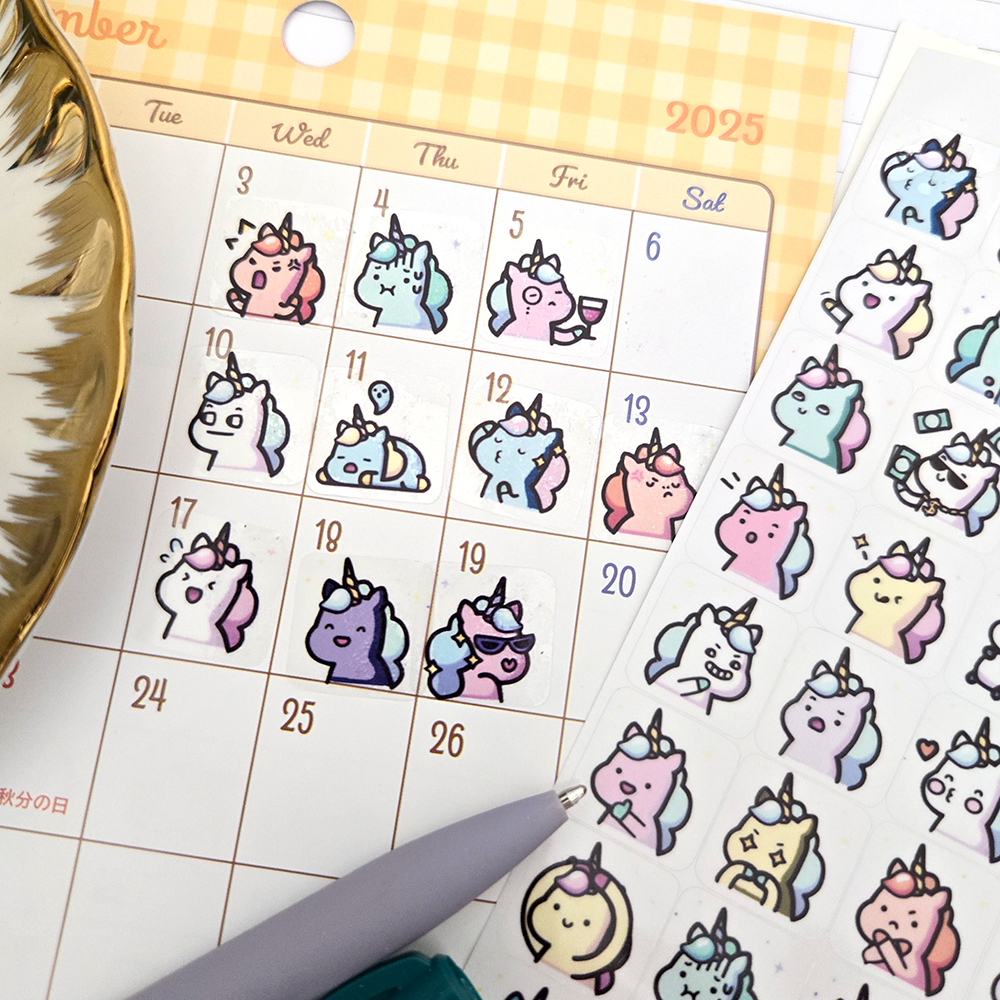 Sparkly Unicorns Emote Stickers