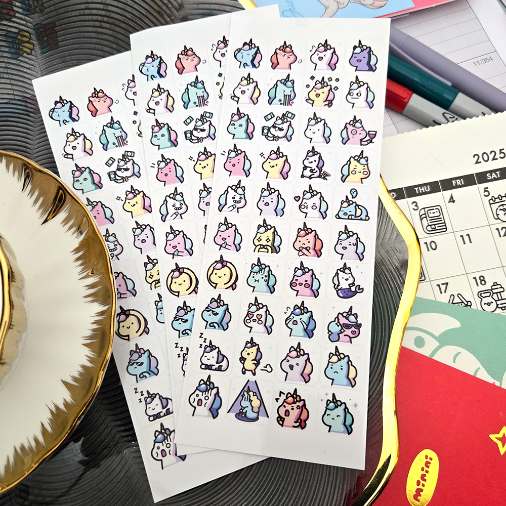 Sparkly Unicorns Emote Stickers