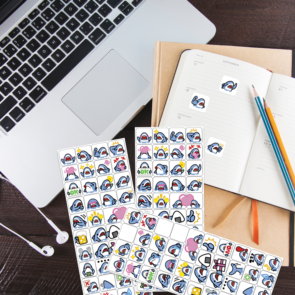 Snarky Shark Emote Stickers