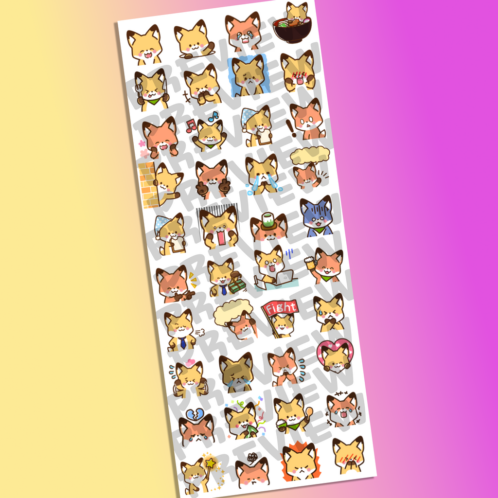 Red Fox Emote Stickers