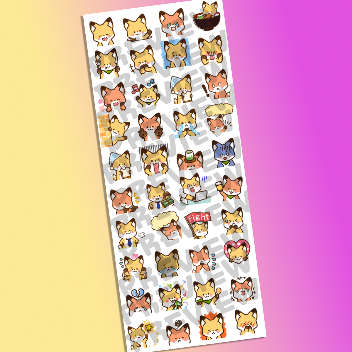 Red Fox Emote Stickers