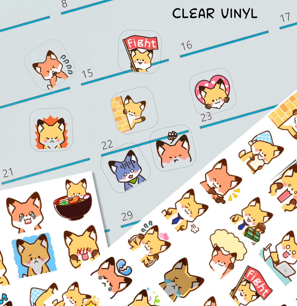 Red Fox Emote Stickers