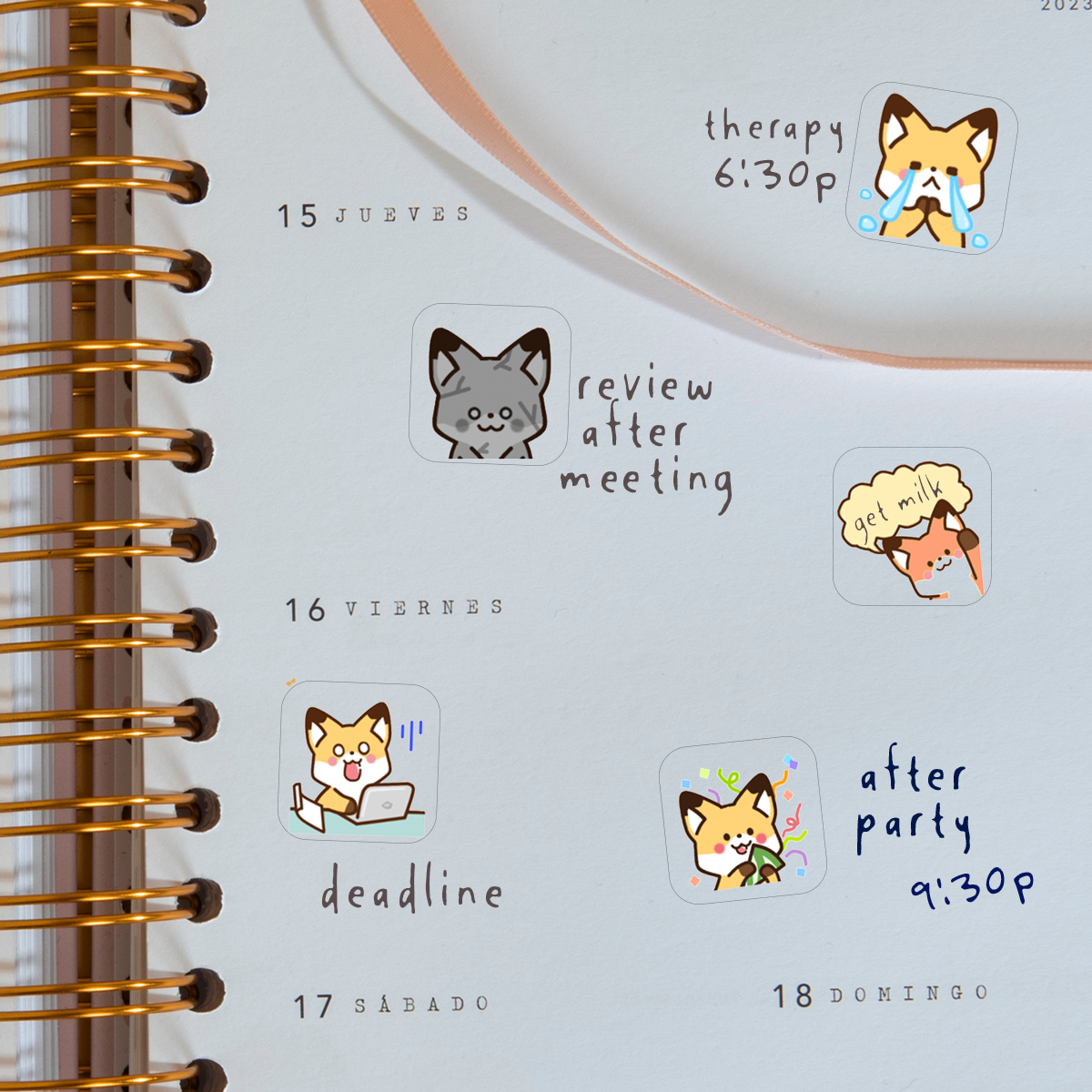 Red Fox Emote Stickers