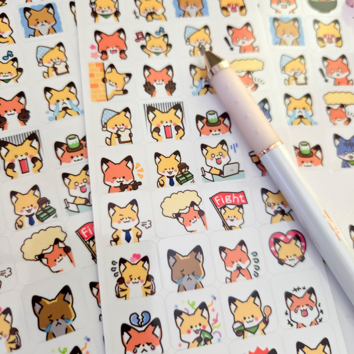 Red Fox Emote Stickers