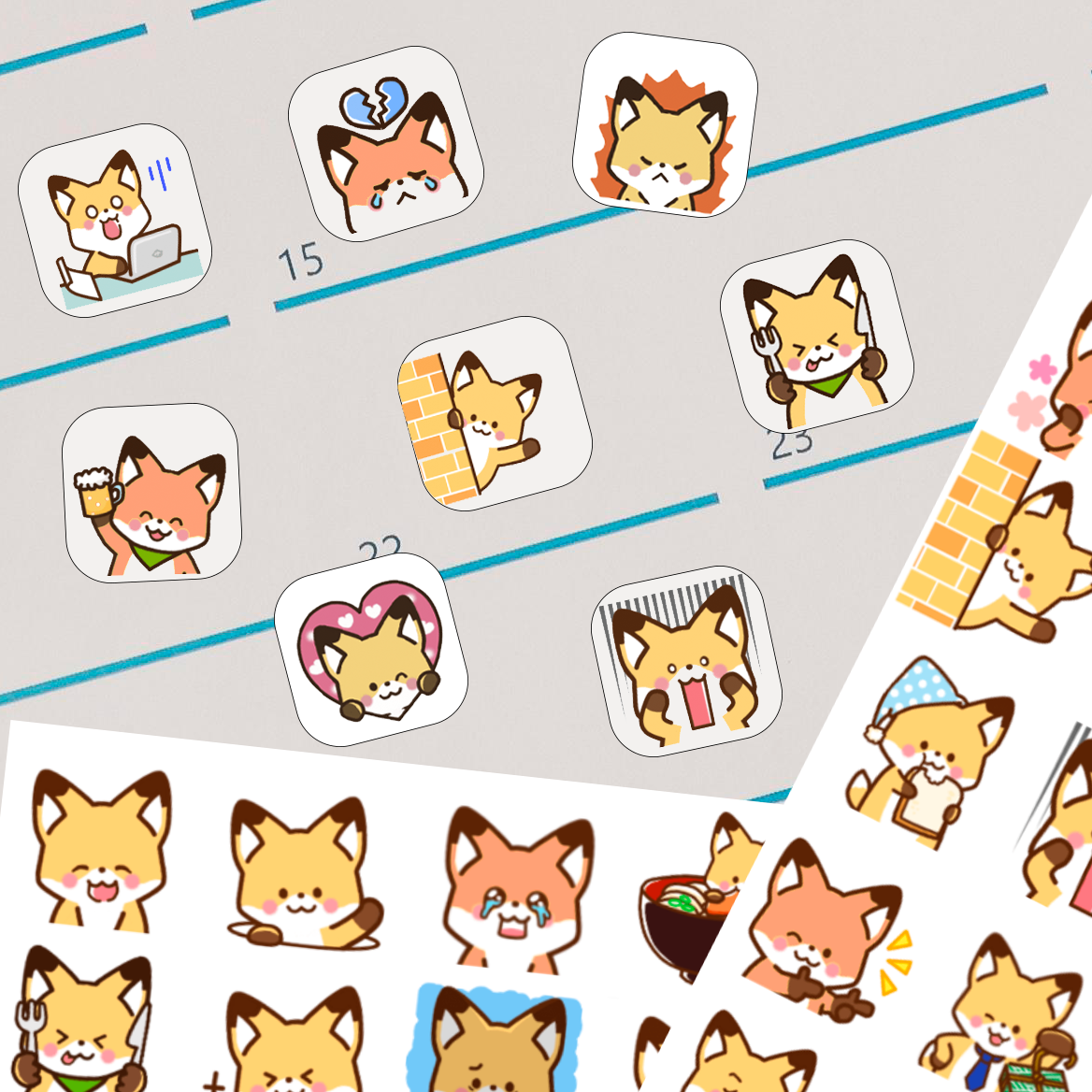 Red Fox Emote Stickers