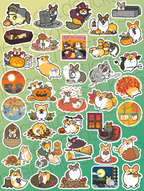 Fall Corgi Journaling Stickers