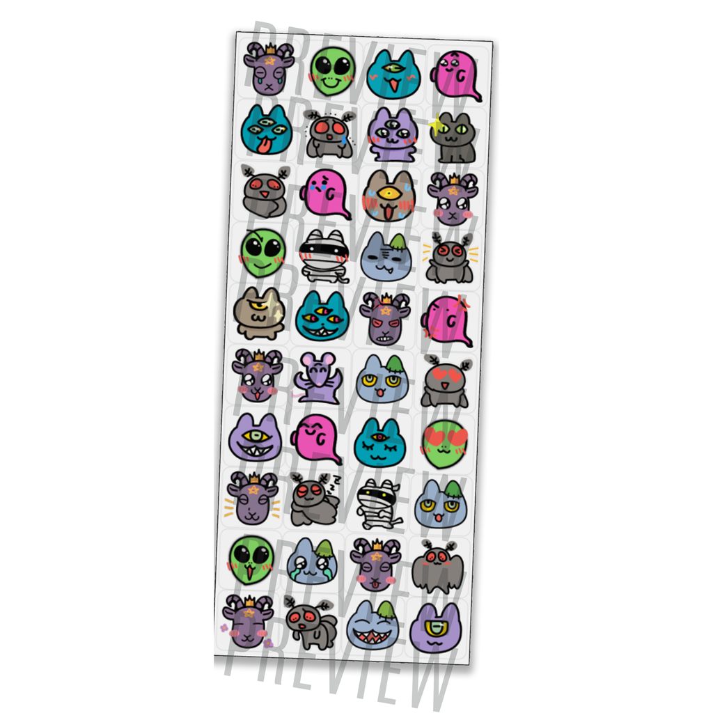 Halloween Monsters Emote Stickers – InnerChildStickers