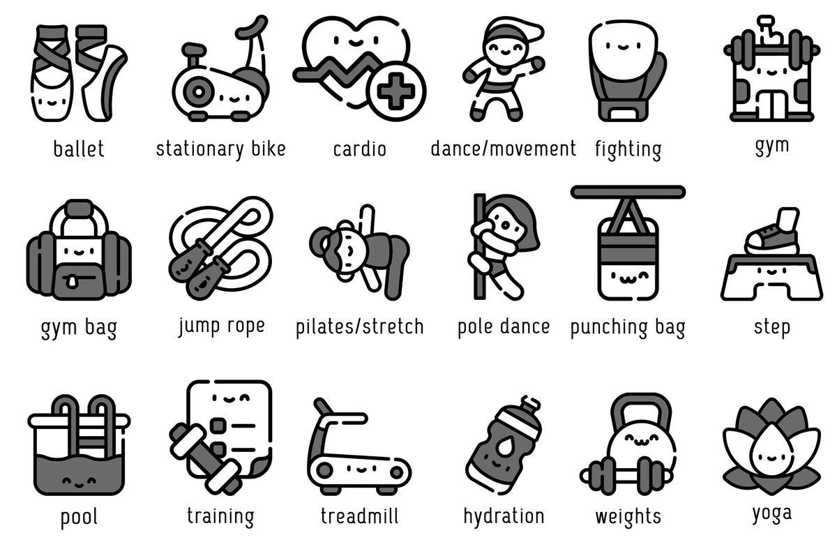 Exercise and Workout Agenda Stickers