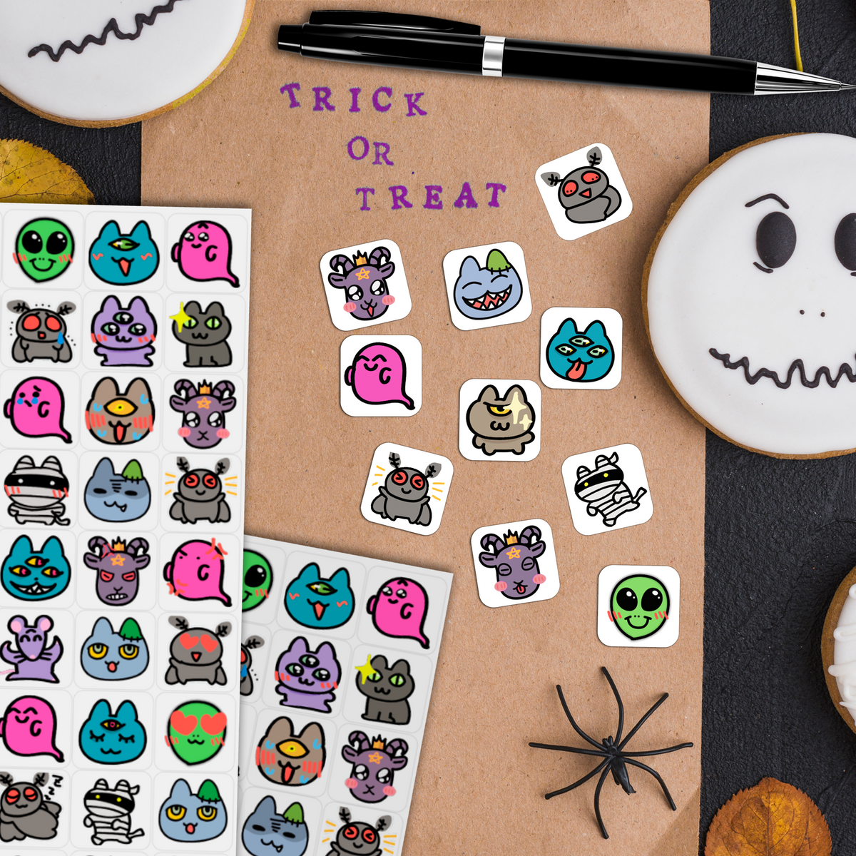 Halloween Monsters Emote Stickers