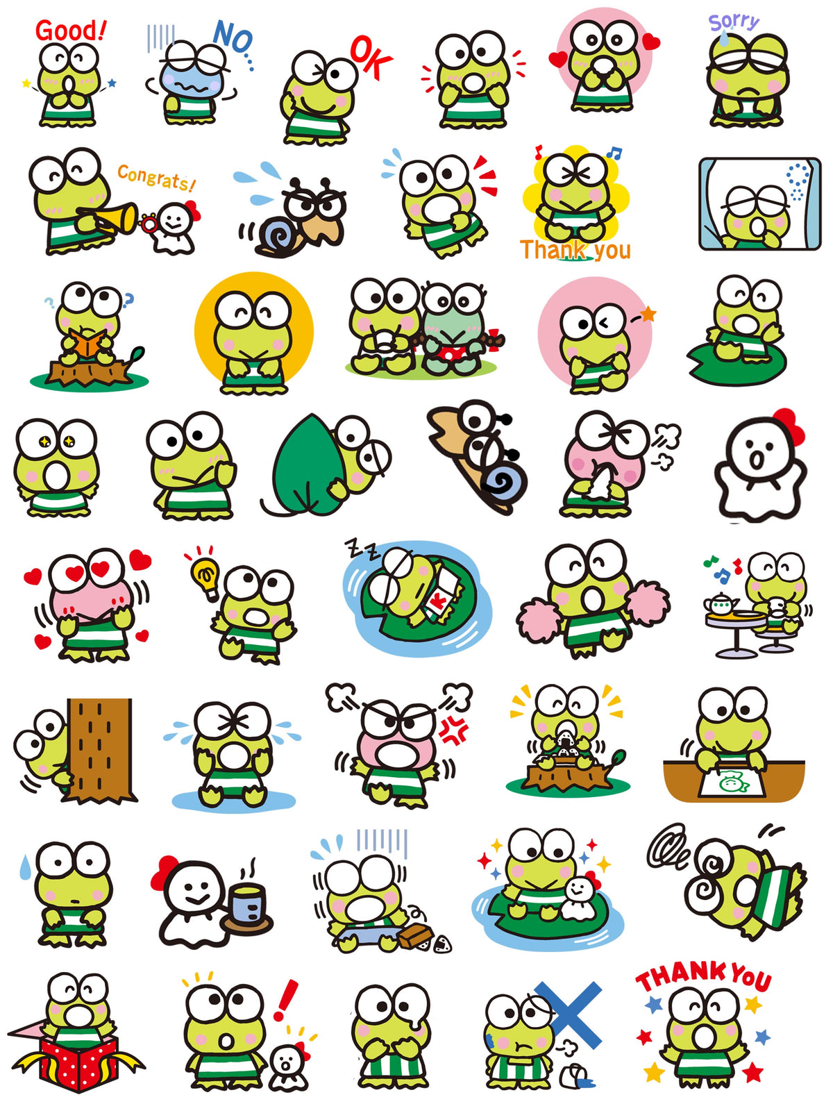 Daily Keroppi Journaling Stickers