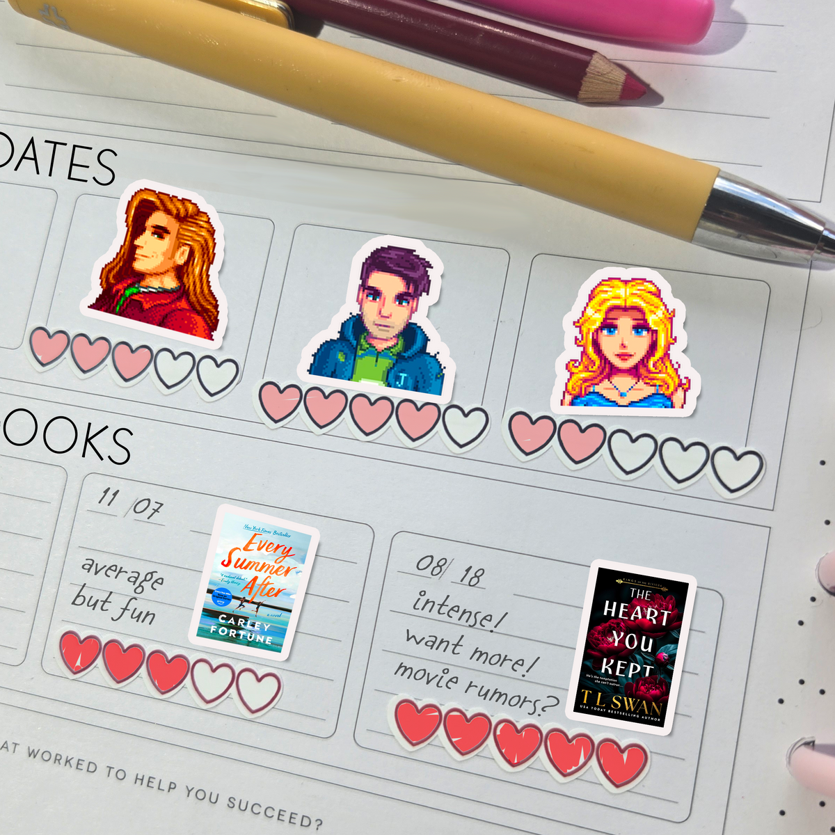 Heart Rating Stickers