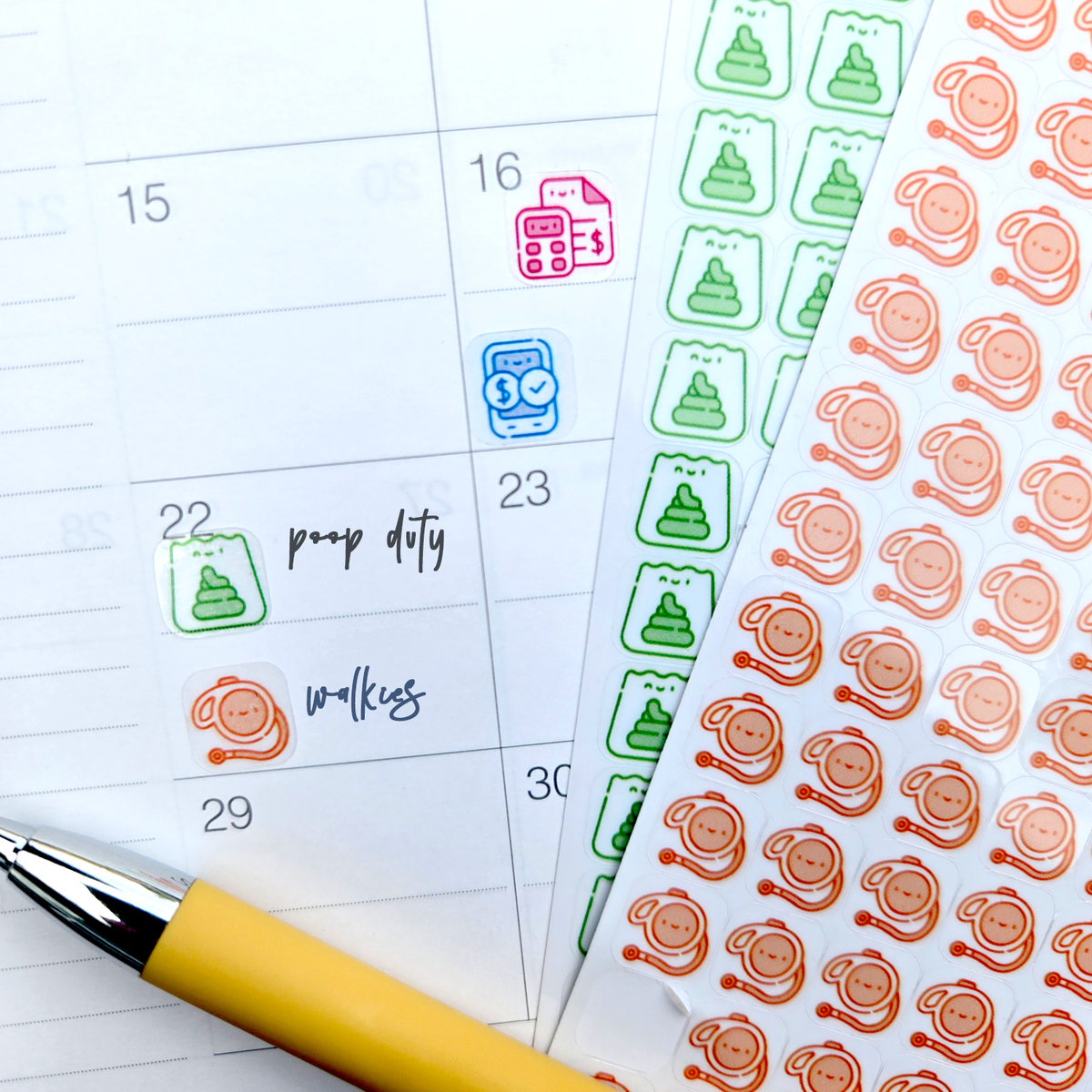 Exercise and Workout Agenda Stickers