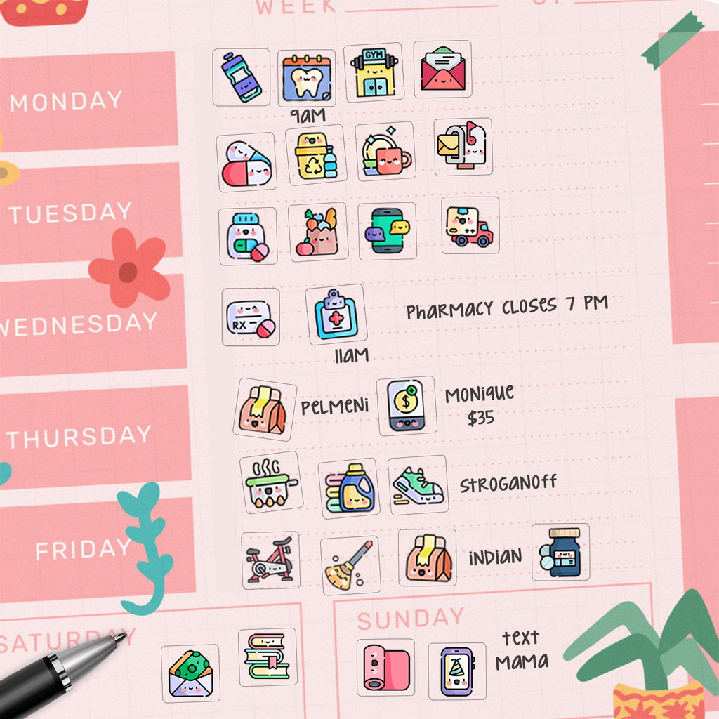 Medication Calendar Stickers